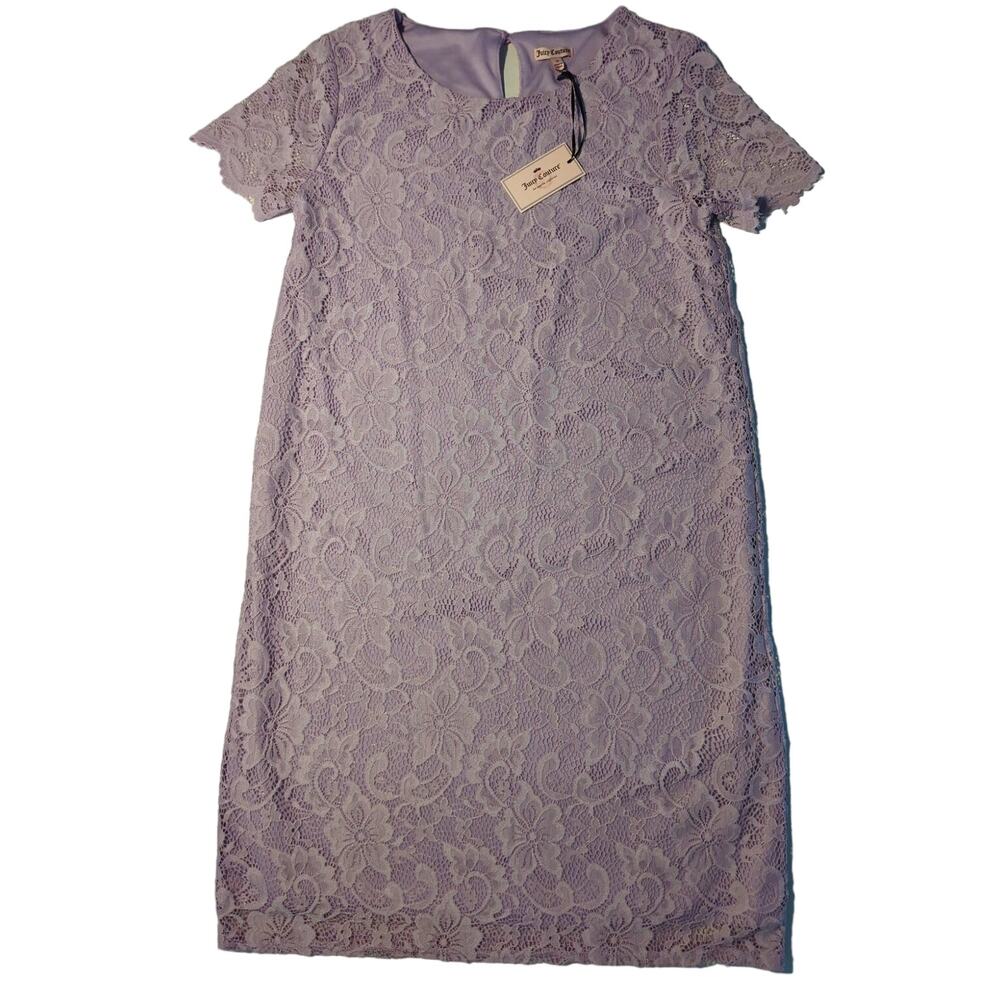 Juicy Couture Fair Orchid Lace Lined Knee length Shift Dress NWT women's size S